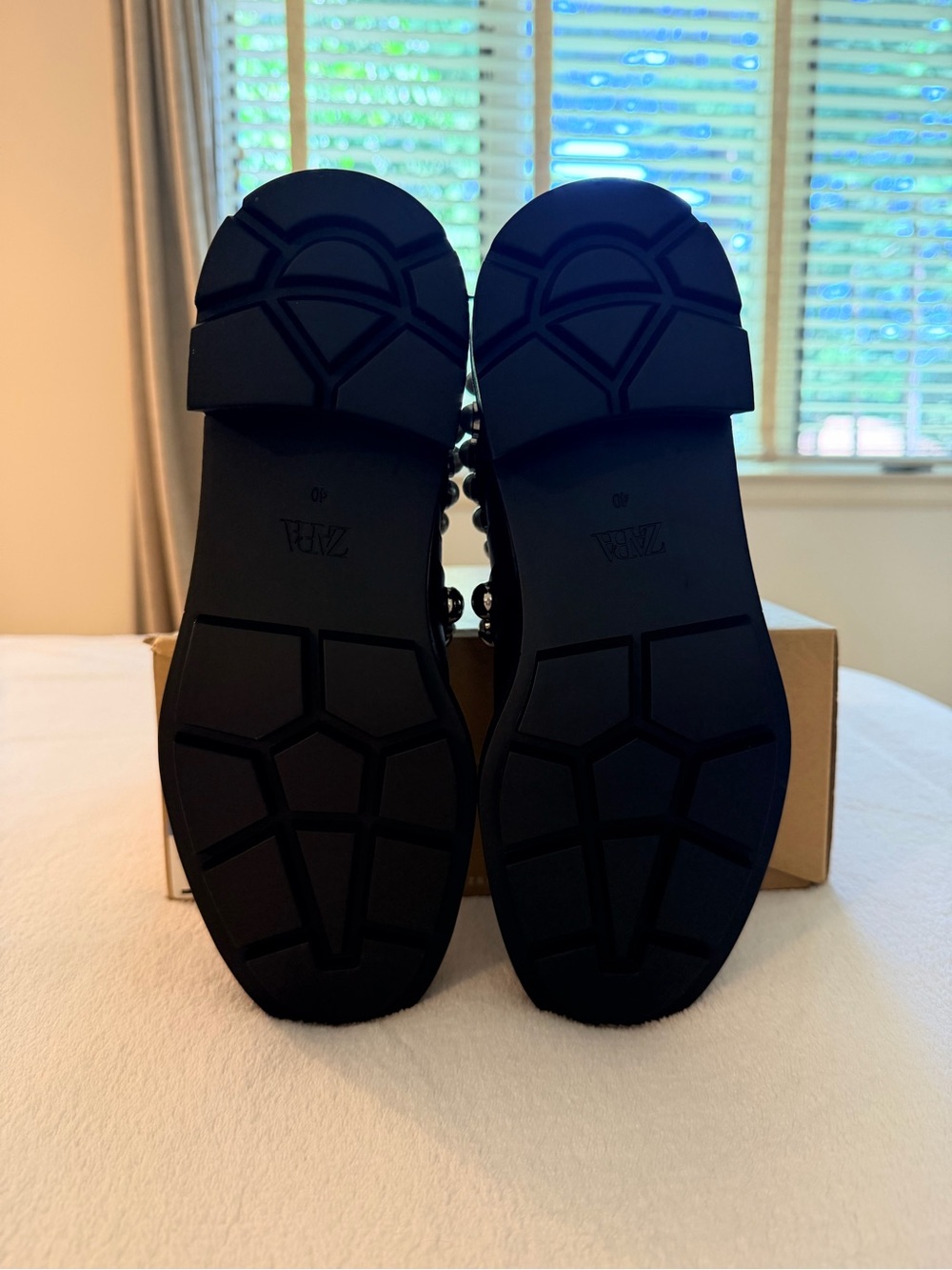 Zara Black Pearl-Embellished Ankle Boots - Picture 5 of 8